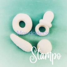 Stampo in gomma siliconica professionale - Caramelle 4 pz h 4 cm.