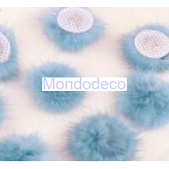 Pompon - Pelo finta pelliccia color azzurro polvere adatto alle ns creazioni