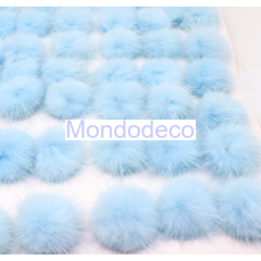 Pompon - Pelo finta pelliccia color azzurro baby adatto alle ns creazioni