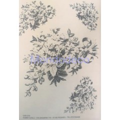 Carta  pergamena con fiori monocolore