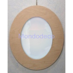 Specchiera ovale in legno